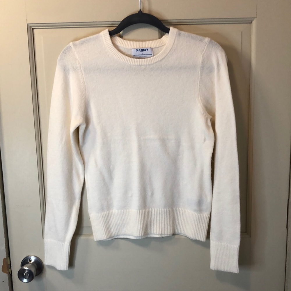 NWT | Size S | Old Navy So Soft | Cream Ling Sleeve Crewneck Sweater